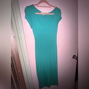 Women’s Teal Scoop Neck Maxi Dress